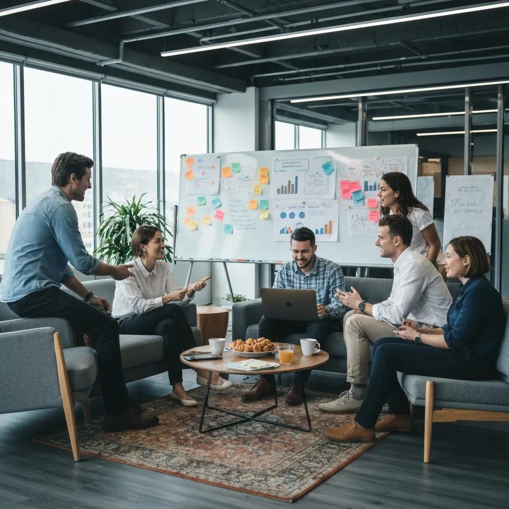 Diverse leaders collaborating in a modern office on change management strategies